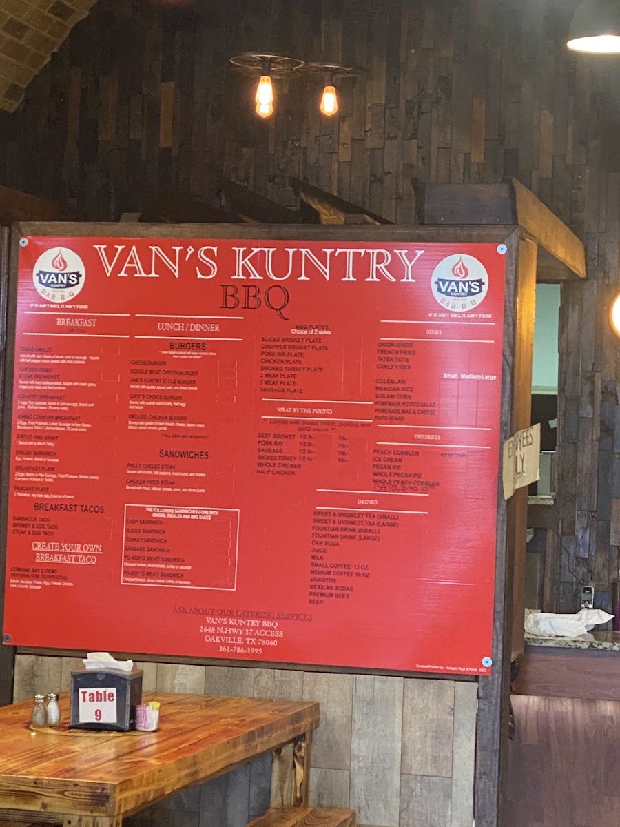 VAN'S BAR-B-Q Menu - Image 2